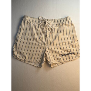 Budweiser x PacSun Men’s Striped Shorts Size L – Heavy Beer Logo Swim Trunks